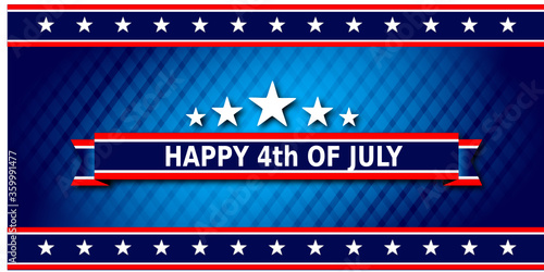 Happy 4th Of July USA Independence Day Header Or Banner Background.	
