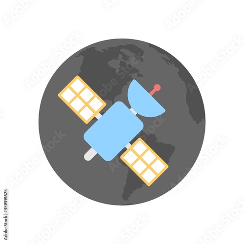 Satellite icon illustration in flat design style.