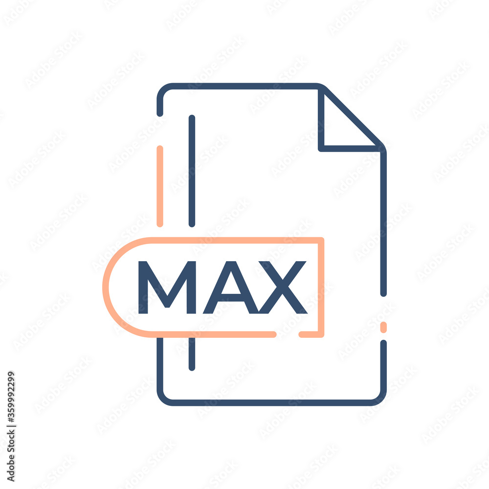 MAX File Format Icon. MAX extension line icon. MAX File Format Icon. MAX extension line icon.