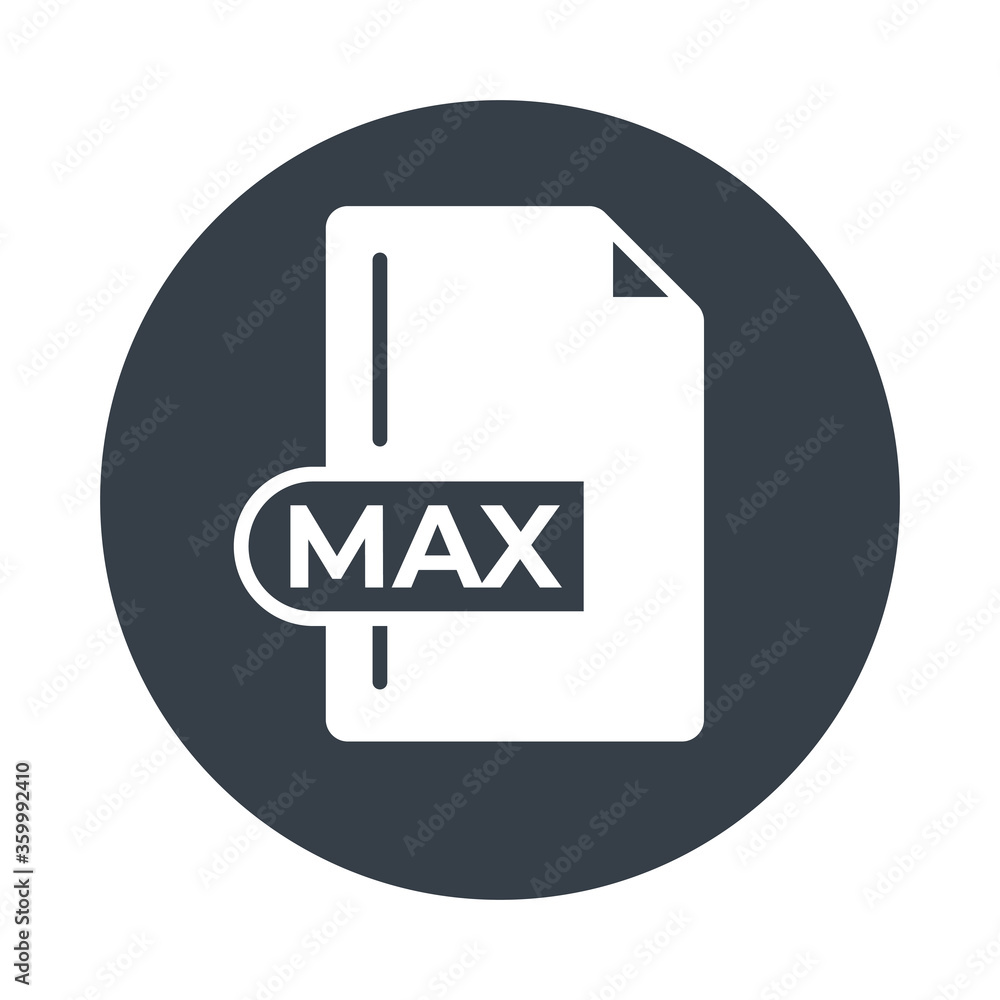 MAX File Format Icon. MAX extension filled icon.