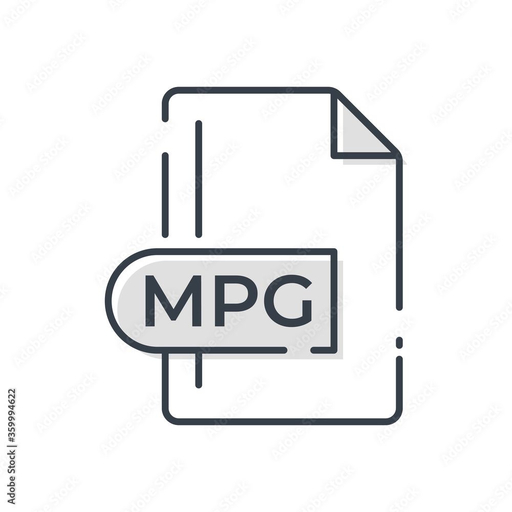 MPG File Format Icon. MPG extension line icon. MPG File Format Icon. MPG extension line icon.