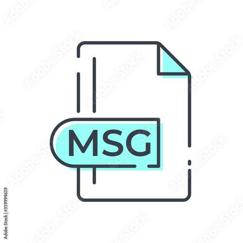 MSG File Format Icon. MSG extension line icon.