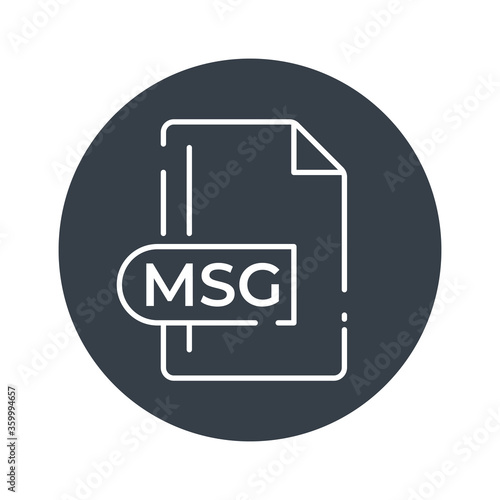 MSG File Format Icon. MSG extension filled icon.