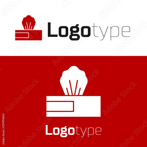 Red Wet wipe pack icon isolated on white background. Logo design template element. Vector.