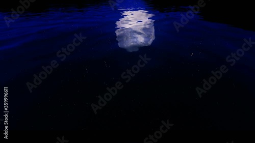 Full moon against starry sky relfecting on water surface, hd photo