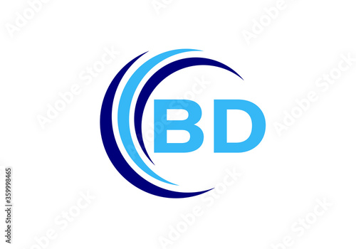 Fototapeta Naklejka Na Ścianę i Meble -  Initial Monogram Letter B D Logo Design Vector Template. B D Letter Logo Design