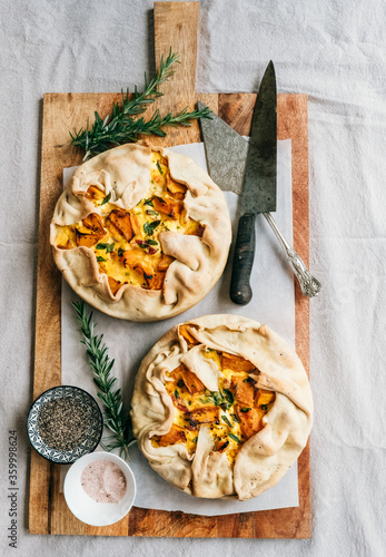 Rustic vegetable tarts photo