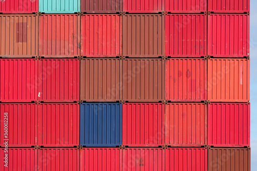 Stacked Sea Containers photo