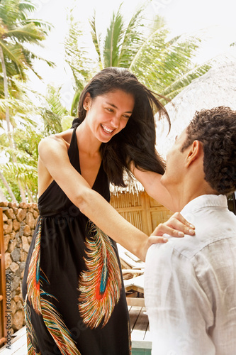 Young couple on vacation in Tahiti photo