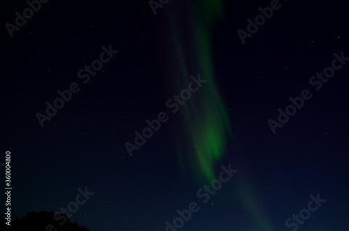 aurora borealis on autumn sky