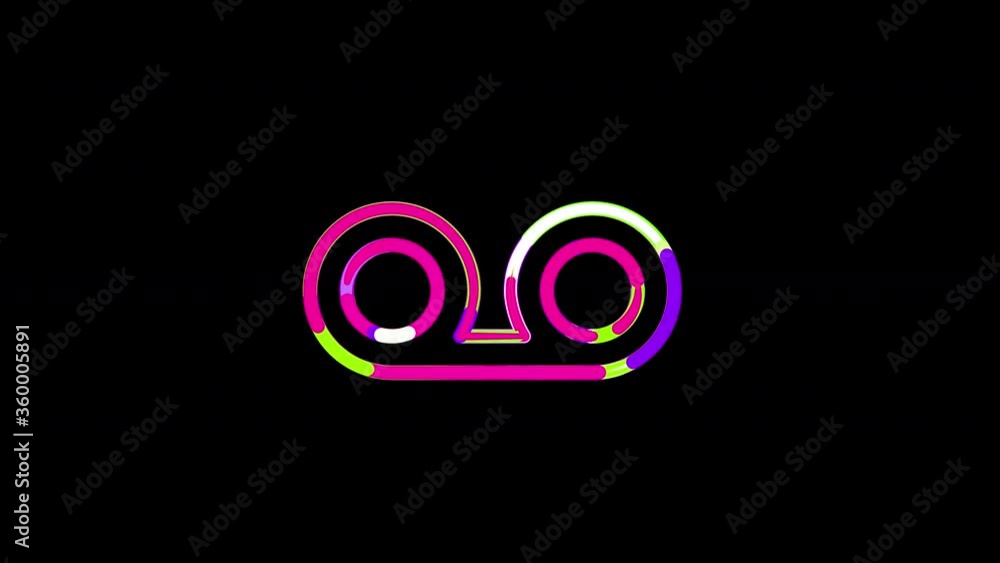 Circles gather in symbol voicemail. After it crumbles in a line and moves to the camera. Alpha channel black Circles gather in symbol voicemail. After it crumbles in a line and moves to the camera. Alpha channel black