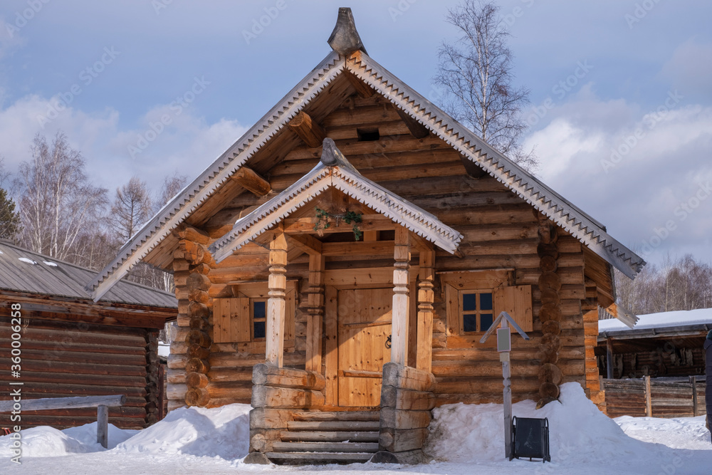 Old manor house in winter.