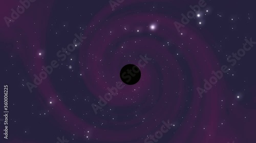 abstract dark hole animation with pink nebula clouds