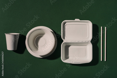 Disposable biodegradable dishes, garbage