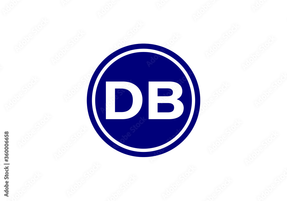 Initial Monogram Letter D B Logo Design Vector Template. D B Letter Logo Design