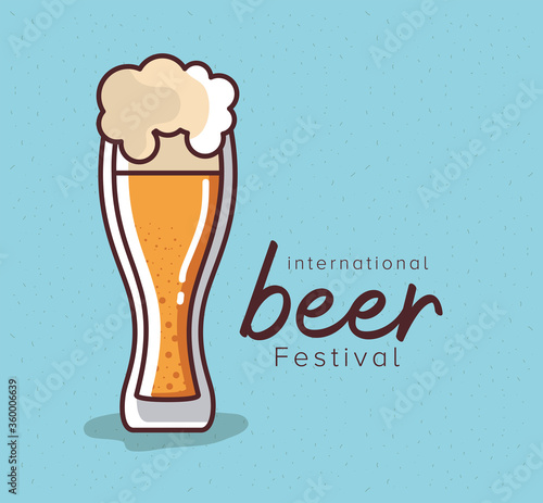 Beer glass design, Festival day pub alcohol bar and drink theme Vector illustration