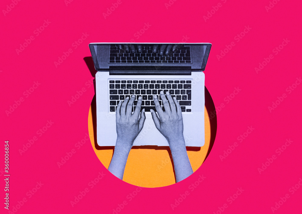 Typing on Laptop