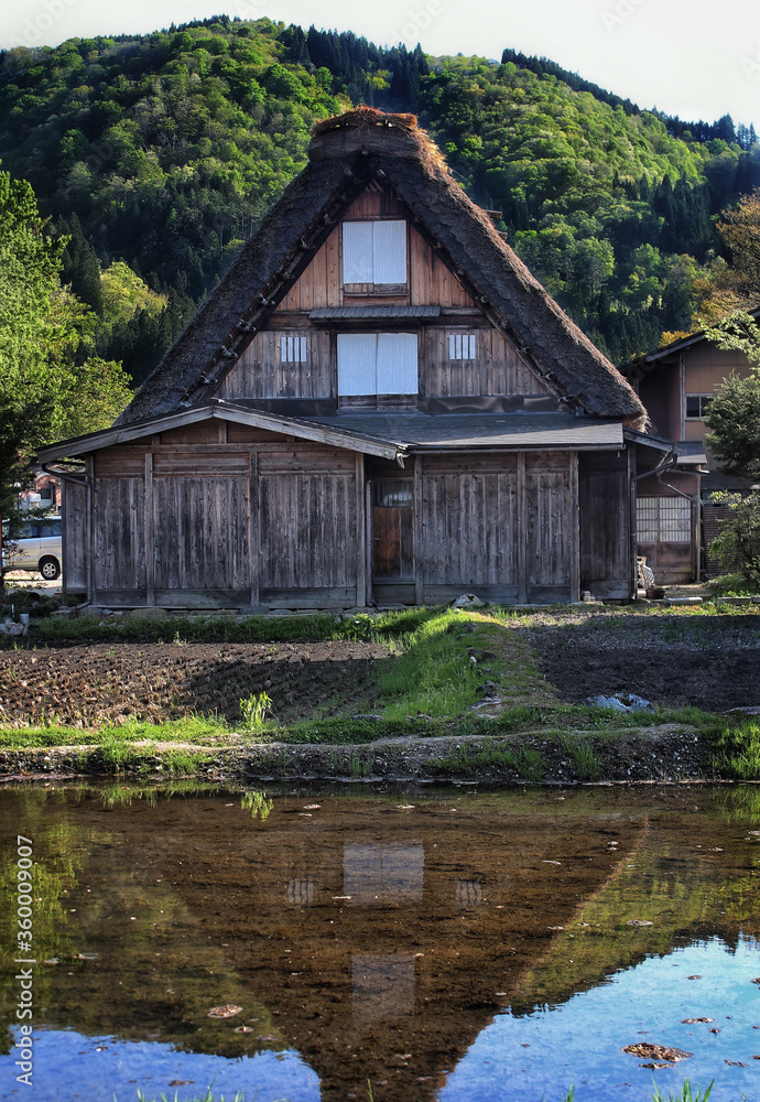 Fototapeta old wooden house in Shirakawa village, Japan