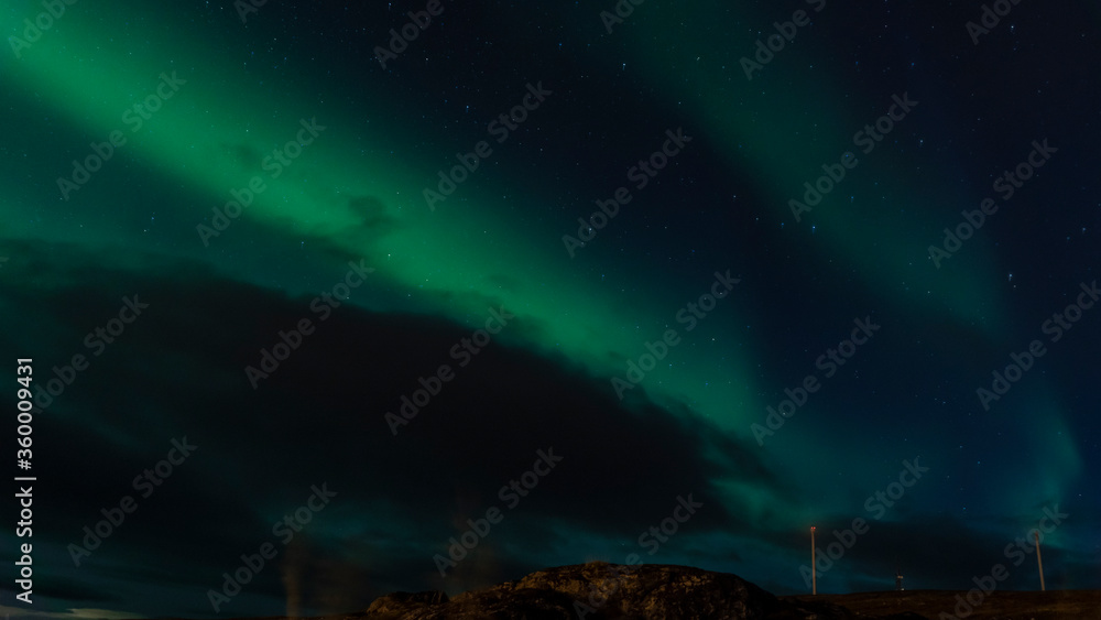 Polarlichter über Havoysund, Finnmark, Norwegen