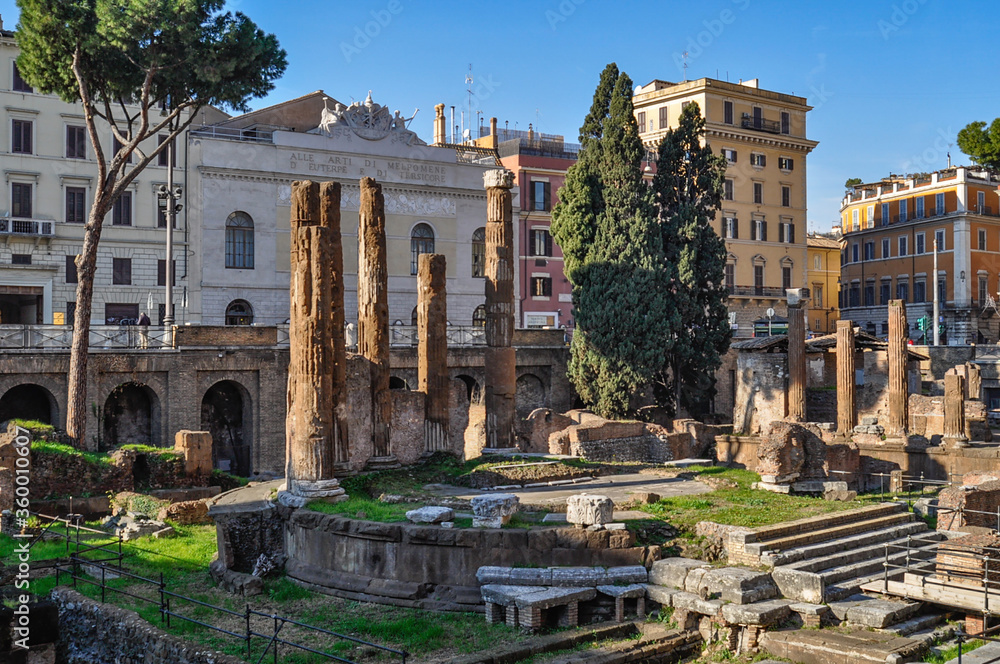 Rome ancient architecture. Roman ruins and forums. Italy