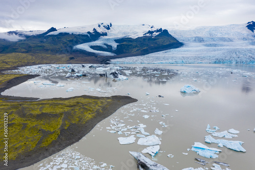 Aerial View of Fjalls√°rl√≥n Glacier Lagoon photo