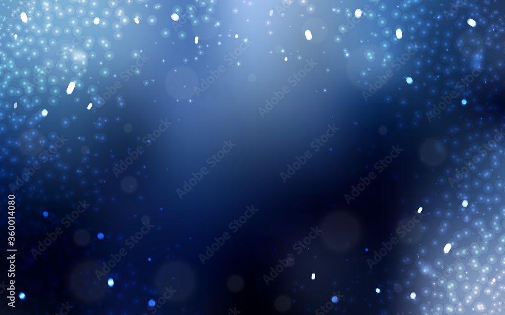 Dark BLUE vector layout with bright snowflakes. Glitter abstract illustration with crystals of ice. Template for a new year background.
