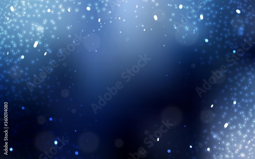 Dark BLUE vector layout with bright snowflakes. Glitter abstract illustration with crystals of ice. Template for a new year background.