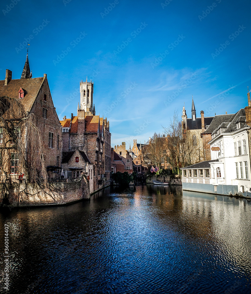 night view of Bruges