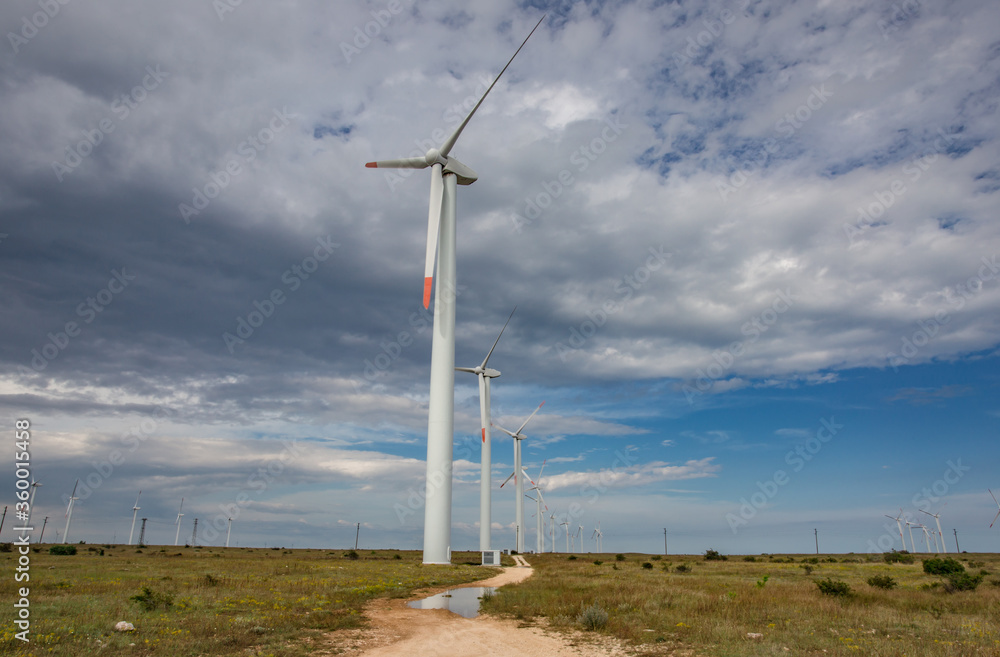 Wind Turbines at the Cape Kaliakra, Bulgaria.Eco power, wind turbines. Wind Turbines at the Cape Kaliakra, Bulgaria.Eco power, wind turbines.