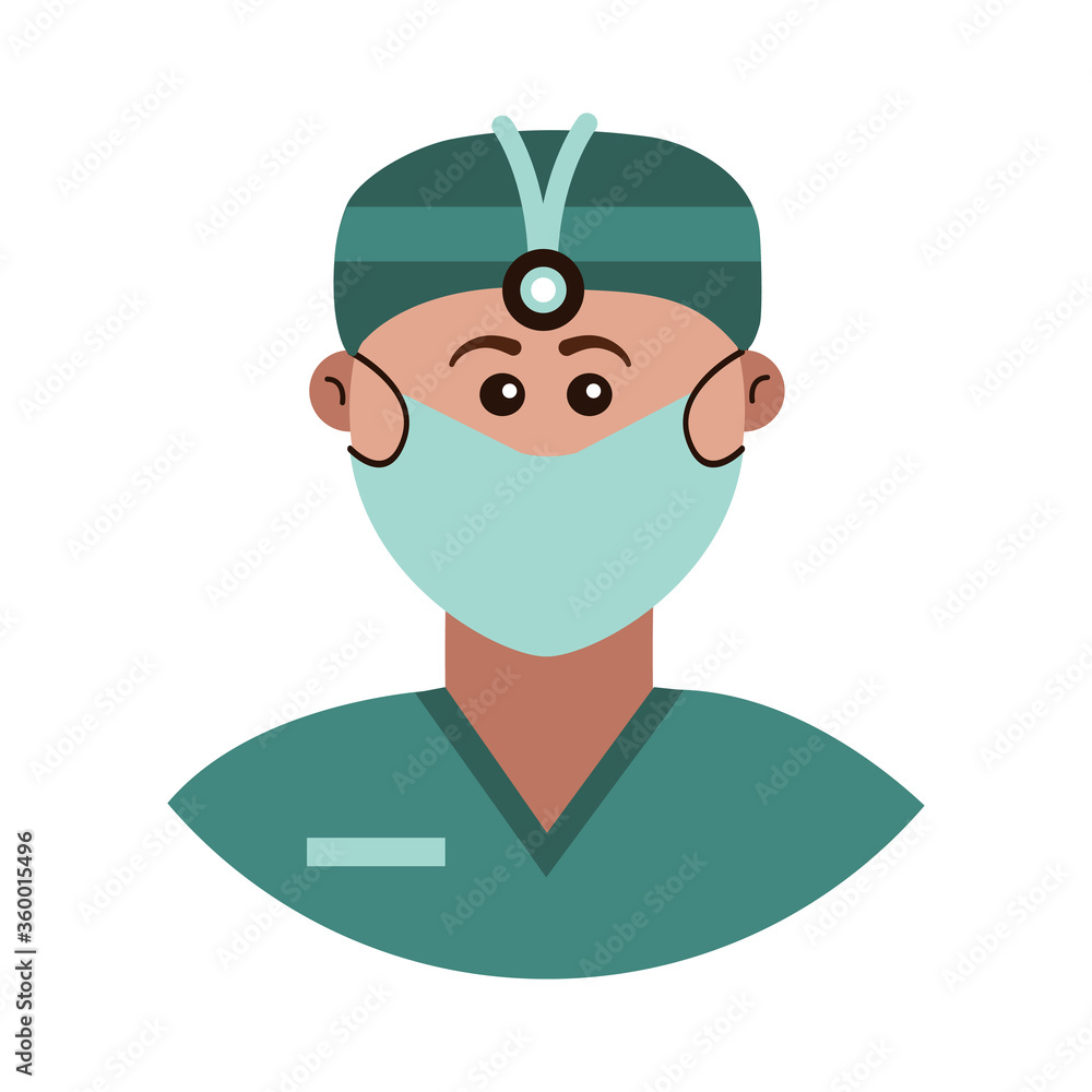 Face of doctor in mask. Medical worker. Face of doctor in mask. Medical worker.