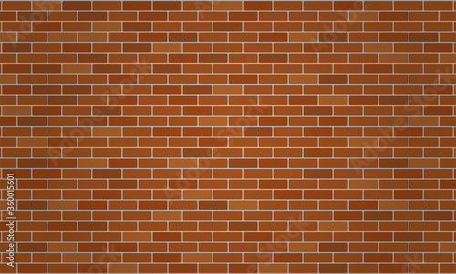 Light brown. Dark brown and orange brick wall. Wallpaper and texture background. Vector illustration. EPS10