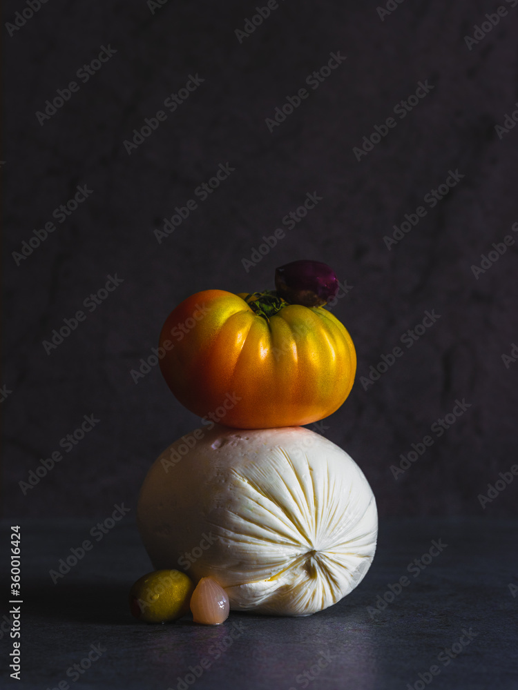still life with mozzarella, tomato and olives still life with mozzarella, tomato and olives