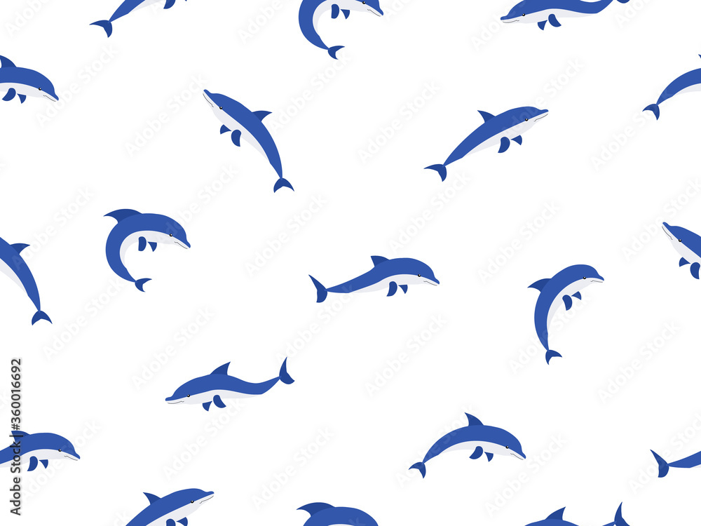 Seamless pattern dolphins white background vector illustration Seamless pattern dolphins white background vector illustration