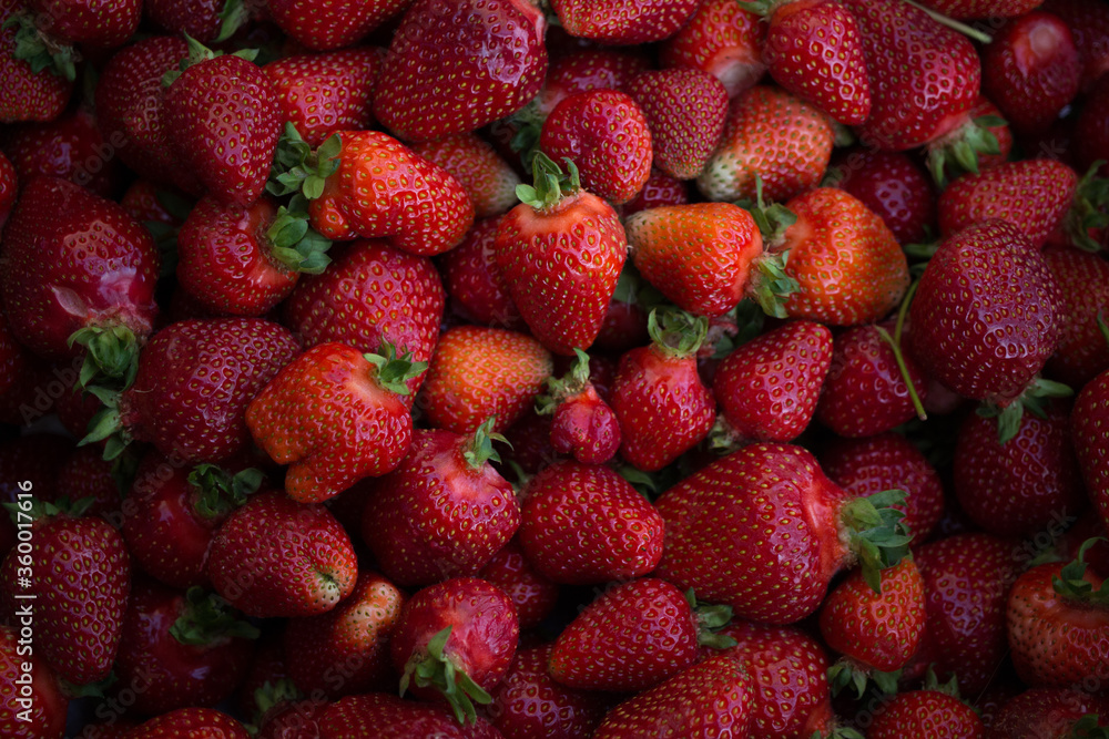 fresh Kashubian strawberries in closeup fresh Kashubian strawberries in closeup