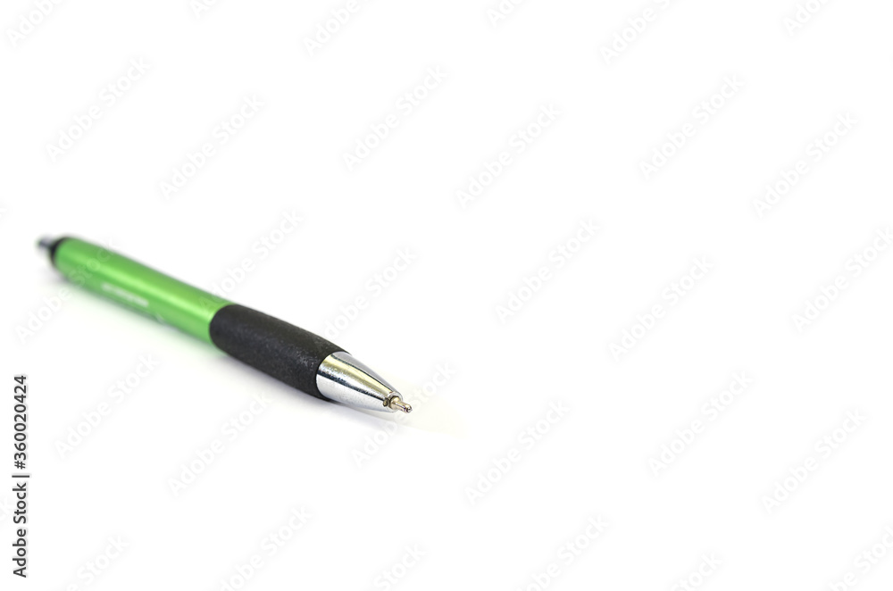green pen isolated white background. Copy of space. Place for an inscription. green pen isolated white background. Copy of space. Place for an inscription.