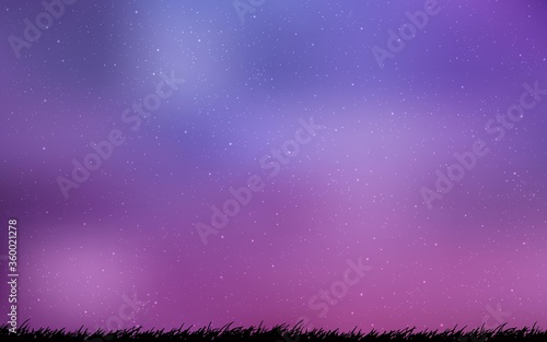 Light Purple, Pink vector background with astronomical stars. Blurred decorative design in simple style with galaxy stars. Pattern for astronomy websites.