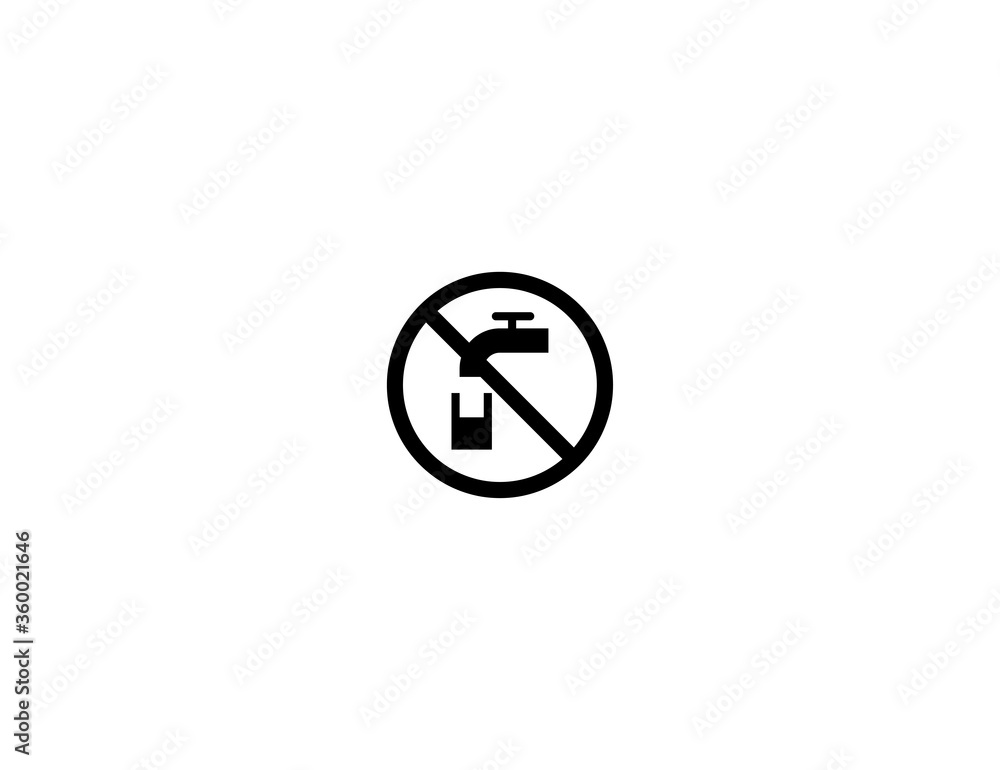 No Water vector flat icon. Isolated No Drinking Water emoji illustration symbol No Water vector flat icon. Isolated No Drinking Water emoji illustration symbol