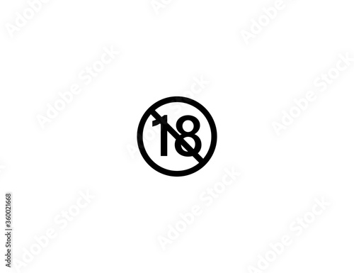 No One Under Eighteen vector flat icon. Isolated No One Under 18 emoji illustration symbol