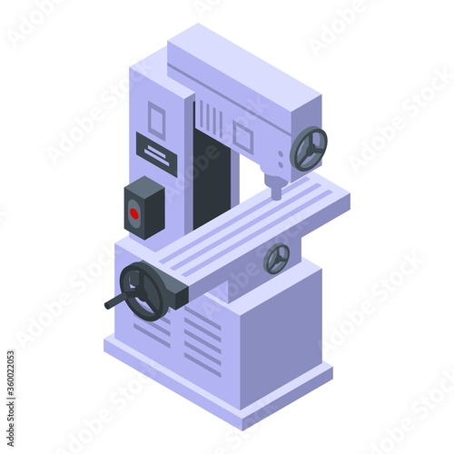Metalwork milling machine icon. Isometric of metalwork milling machine vector icon for web design isolated on white background