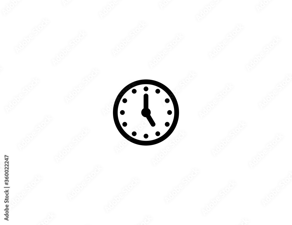 Clock vector flat icon. Isolated clock emoji illustration symbol Clock vector flat icon. Isolated clock emoji illustration symbol
