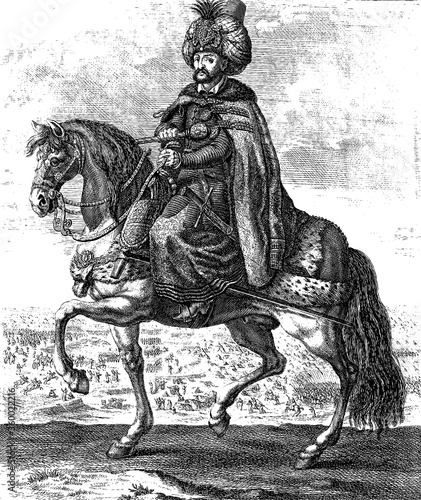 Vintage engraving of Ottoman sultan