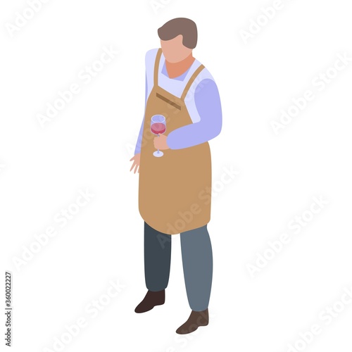 Winemaker icon. Isometric of winemaker vector icon for web design isolated on white background