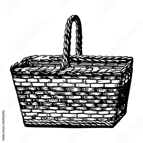 Vintage engraving of a basket