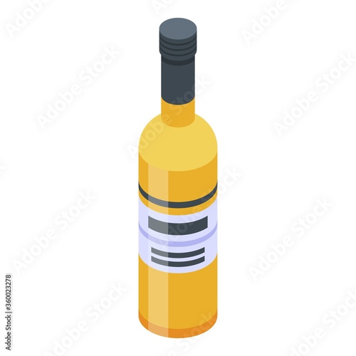 Sauvignon wine bottle icon. Isometric of sauvignon wine bottle vector icon for web design isolated on white background