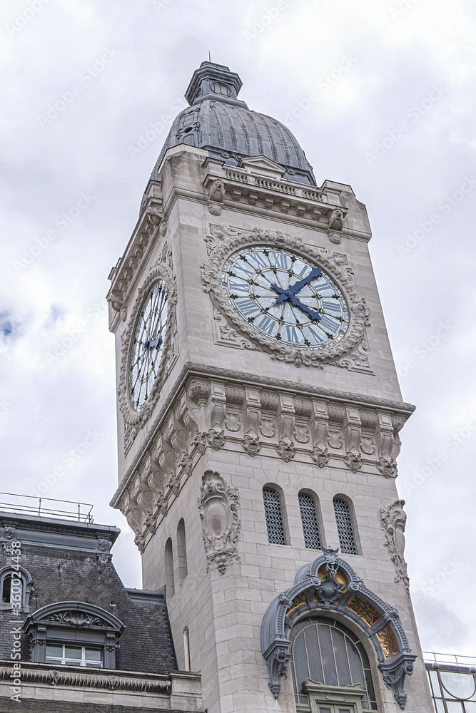 Architectural Details of ParisGaredeLyon (or Gare de Lyon Station of Lyon, 1849), one of