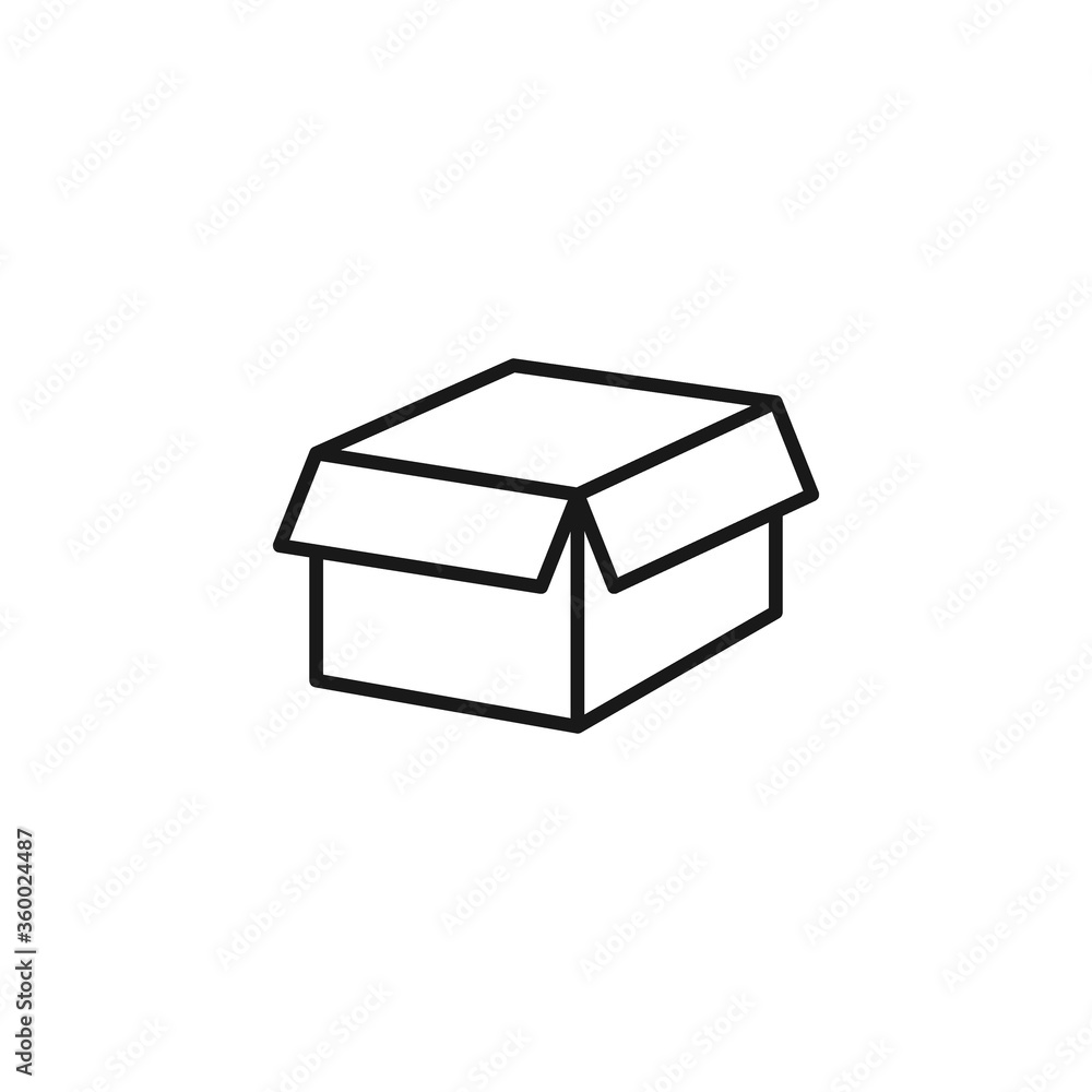 Box icon flat vector illustration Box icon flat vector illustration