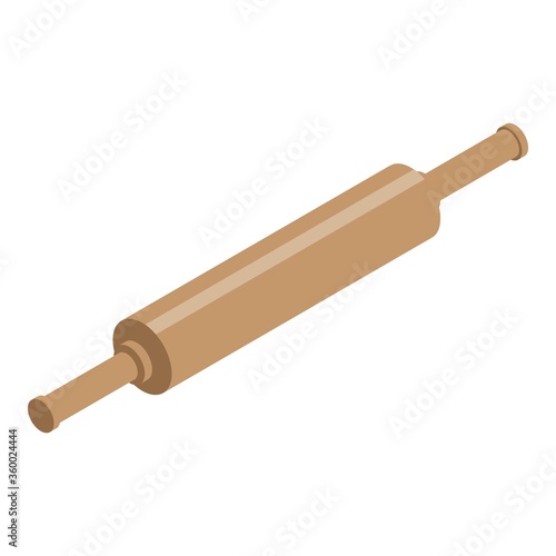 Confectioner wood roller icon. Isometric of confectioner wood roller vector icon for web design isolated on white background