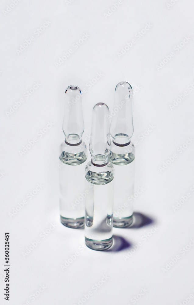 Medical ampoules on the white background Medical ampoules on the white background