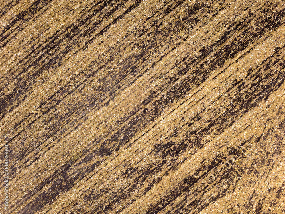 abstract texture of harvested field with brown diagonal stripes for design and background abstract texture of harvested field with brown diagonal stripes for design and background