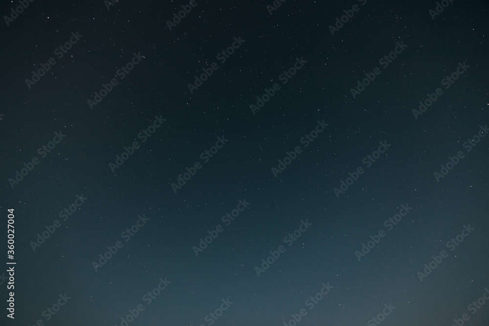 Real Night Sky Stars. Natural Starry Sky Blue Color Background